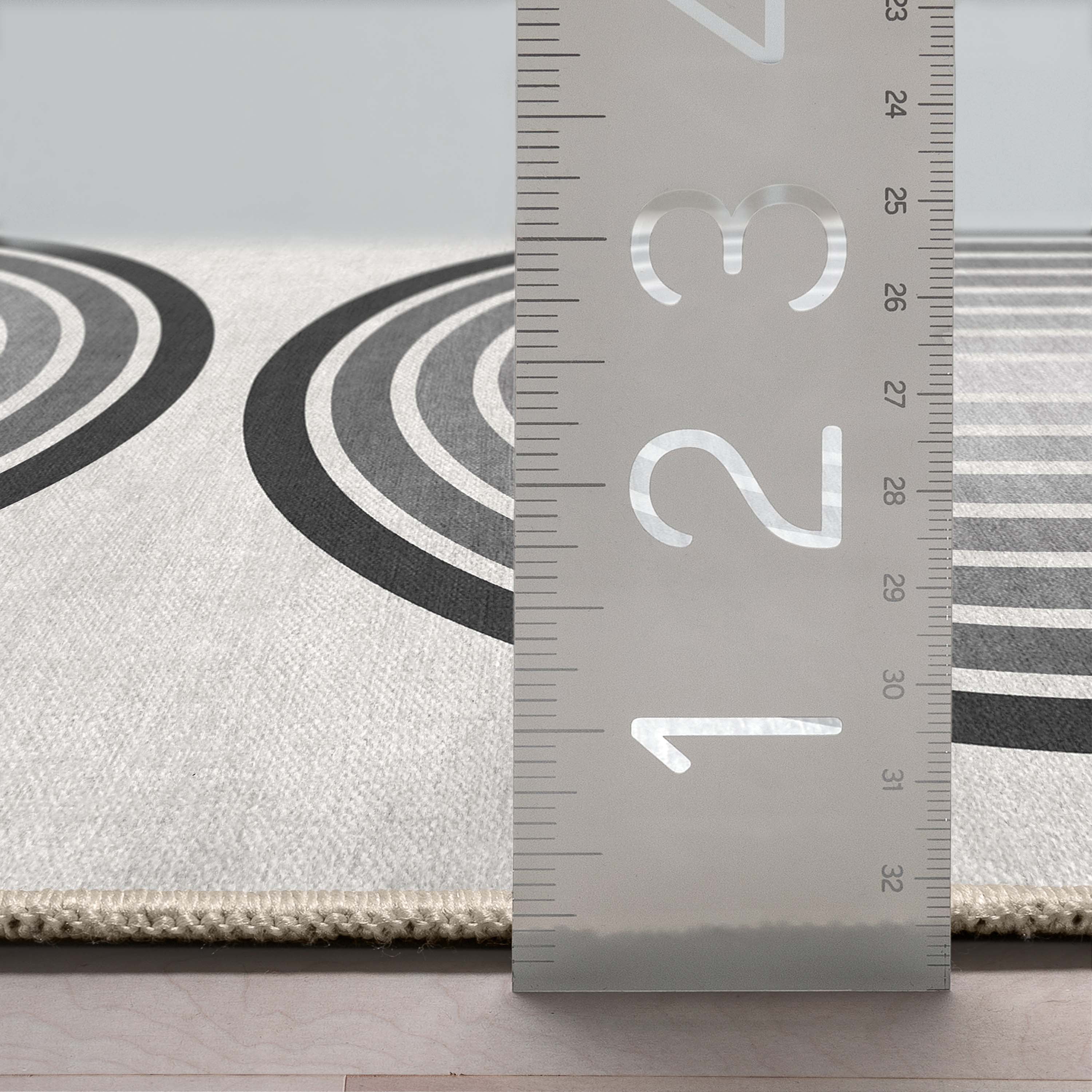 Well Woven Apollo Duo Arch Mid-Century Modern White Flat Pile Easy to Clean 5'3" x 7'3" Area Rug for Living Room Dining Room Bedroom and Kitchen