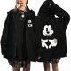 thumbnail image 4 of Sudadera con capucha de Mickey Mouse para hombre y mujer, abrigo de gran tamaño con cremallera, ropa de Anime de dibujos animados, chaquetas de moda, color negro, primavera y otoño, 4 of 5