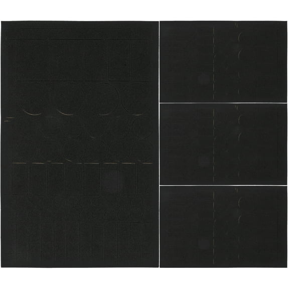 Troglfold blackout stickers 4 Sheets Blackout Shade Stickers Self Adhesive Shading Stickers LED Light Blackout Stickers,9.17"X5.91"X0.08"