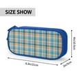 thumbnail image 4 of TEQUAN Large Capacity Pencil Case, Classic Orange Blue Plaid Pattern Pencil Pouch 2 Compartments Pencil Bag (Blue), 4 of 7
