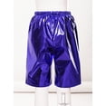 thumbnail image 7 of Xnihocha Kids Shiny Metallic Dance Shorts Rave Disco Booty Shorts Girls Boys Hip Hop Dancing Short Blue 150, 7 of 7