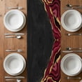 thumbnail image 6 of Red Marble Table Runner - 72 Inch Long, Kitchen Dining Table Runner Dresser Scarves, Gold Abstract Vintage Modern Ombre Art Farmhouse Decor for Coffee Tables Wedding Party Banquet, 6 of 8