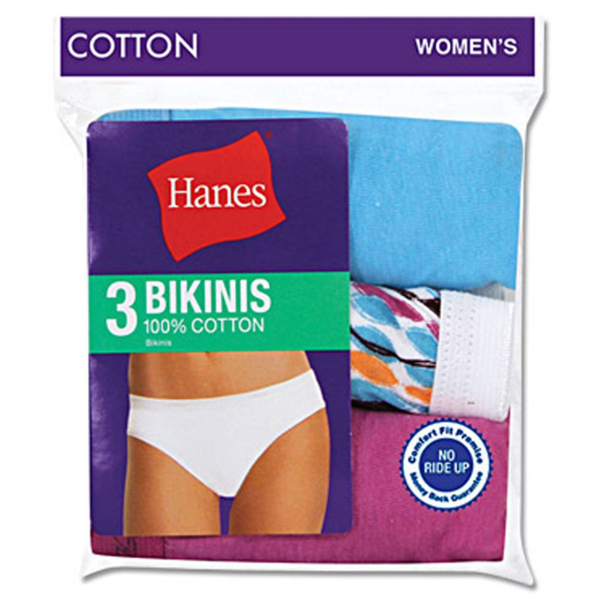 Hanes Women's Cotton Bikinis, Style D42LAS