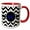 Red/White, variant on 3drose, Black and White Chevron Monogram Blue Initial W, 11oz Two-tone Blue Mug