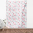 thumbnail image 4 of Ambesonne Love Fabric by the Yard Upholstery, Swirling and Striped Hearts, 10 Yards, Pastel Pink Rose, 4 of 5