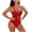 Watermelon Red, variant on TAGOLD Womens Bikinis Set Solid Color 2 Piece Split Bikini Swimsuit With Trunks Elastic Summer Beach Wear