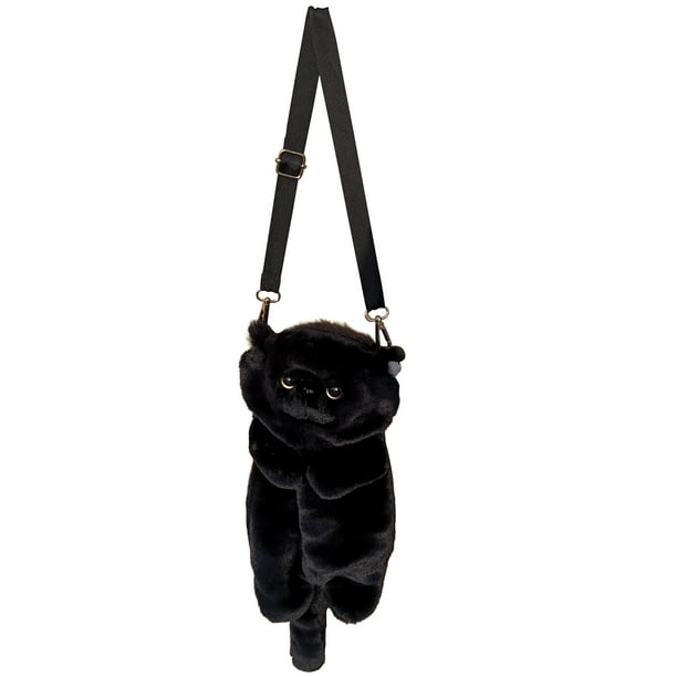 Bandolera tipo bandolera HUIJUFU para mujer, con forma de gato, color negro