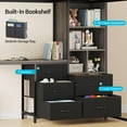 thumbnail image 3 of Afuhokles Full Size Loft Bed with L Desk, 5-Tier Bookshelf, 5 Storage Drawers, Power Outlet, Gray, 3 of 8