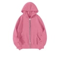 thumbnail image 4 of Clearance! Delayuji Sweatshirts for Women 2025 Fall Zipper Long Sleeve Hoodie Hooded Sweatshirt Top Outdoor Sweatshirt Shirt Womens Plus Size Sweatshirts Pink Xxl, 4 of 4