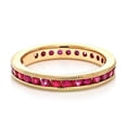 thumbnail image 2 of HeartsAndYou 2ct Natural Pink Ruby Wedding Band Ring Milgrain Eternity 14k SOLID Rose Gold, 2 of 6
