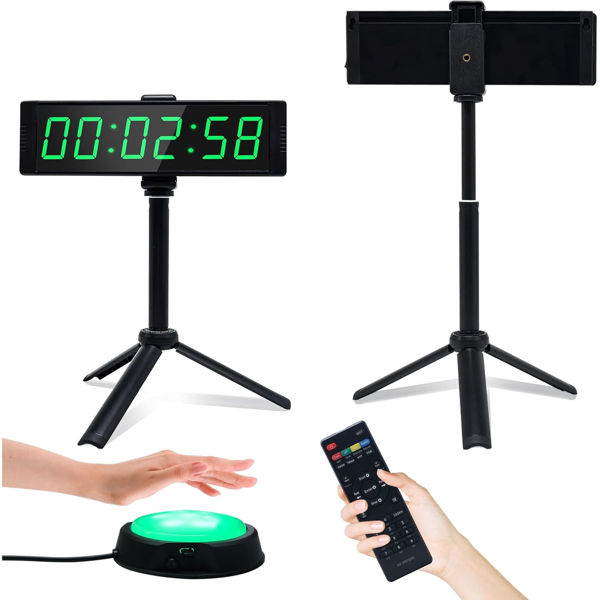 Digital Gym Timer Clock with Stopwatch Countdown and Interval Timer 12 24-Hour Display Plug-In with Stand