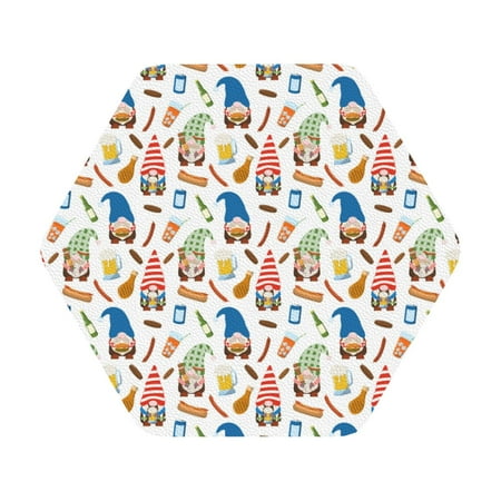 

Matuu Barbecue Gnomes for Cup Coasters Set of 6 Leather Coasters Desk Coasters for Office Measures 4” x 4” Hexagon