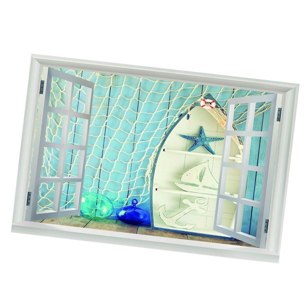 Extraíble 3D ventana vista pared pegatina hogar para habitación decoración R Gloria PVC Etiqueta de la pared 3D