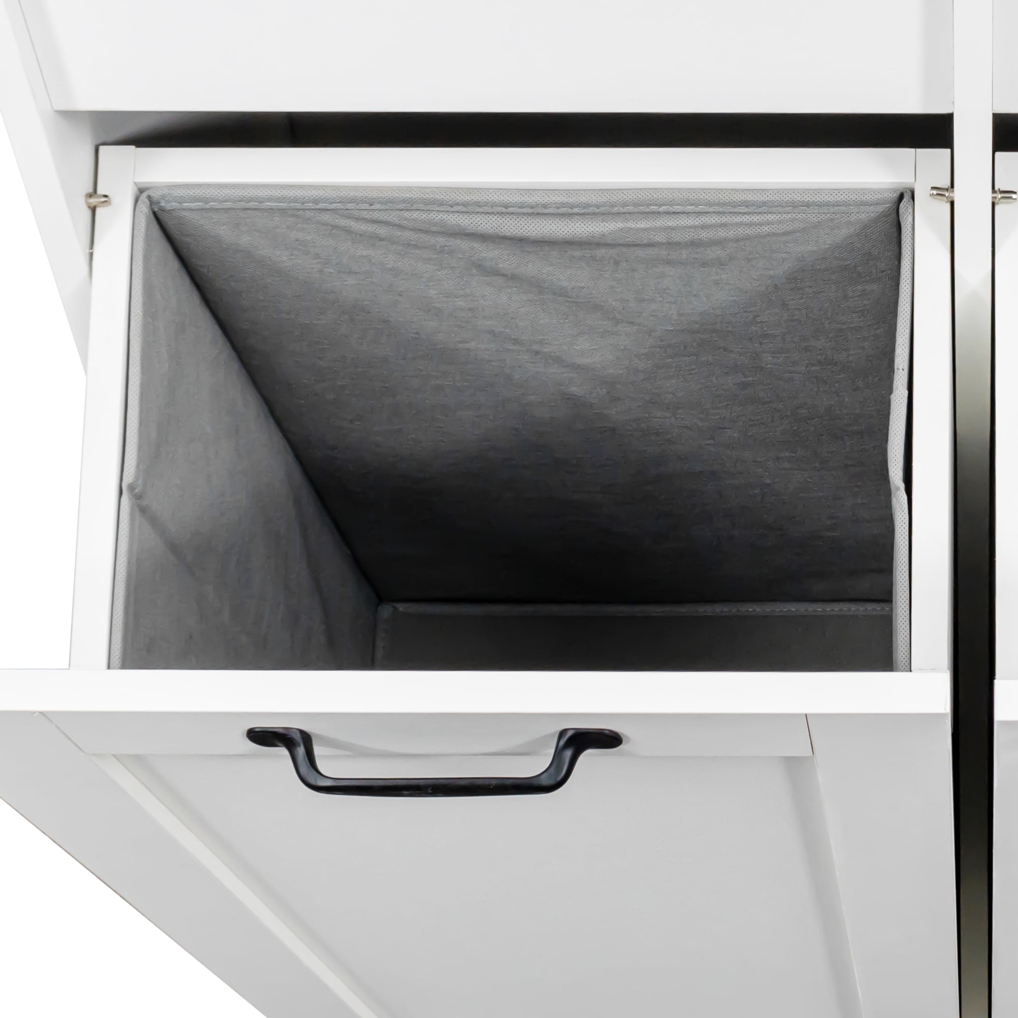 Mintazer 63" H Bathroom Storage Cabinet with 2 Tilt Out Laundry Hampers, Freestanding Laundry Cabinet with Adjustable Shelves, White