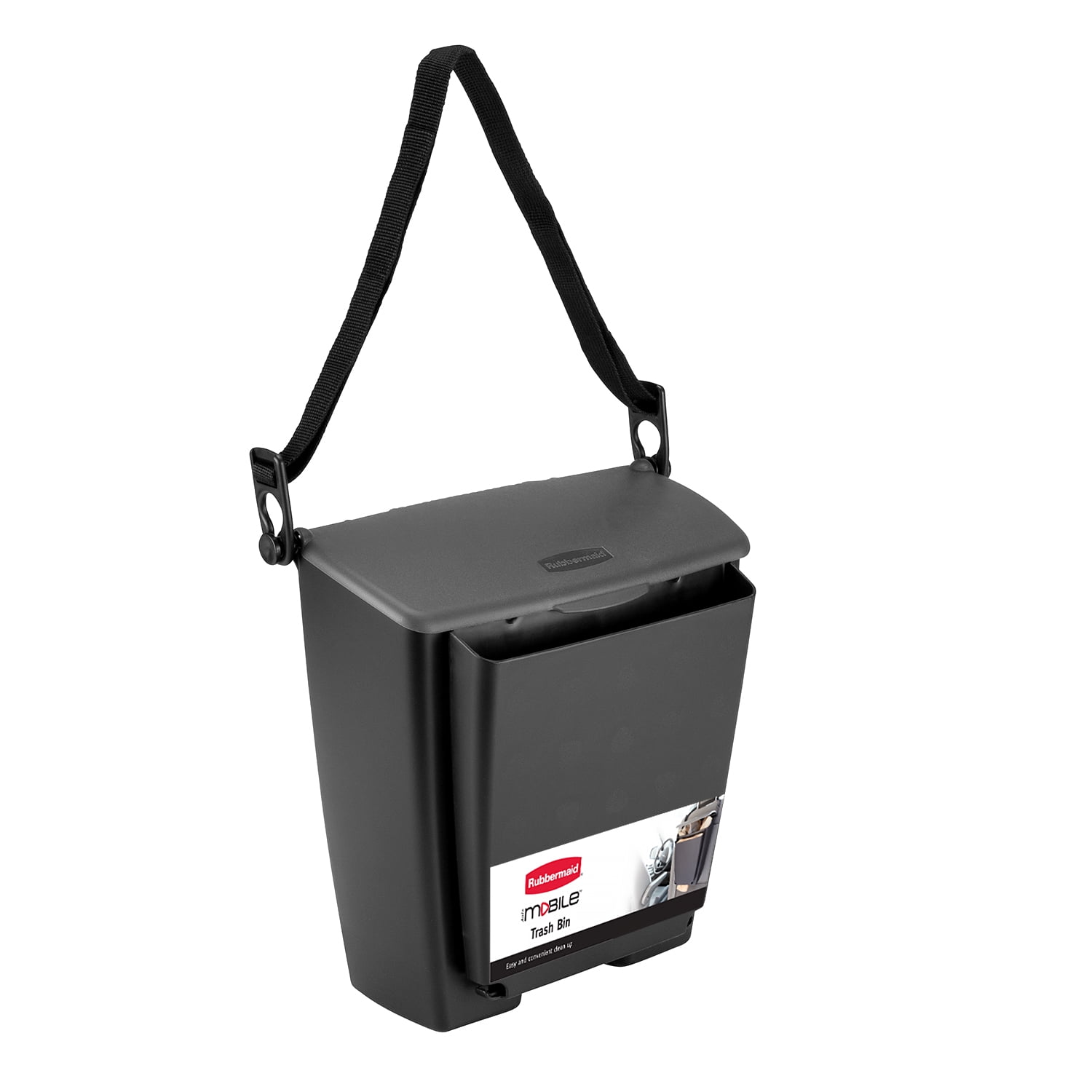 Rubbermaid Automotive 331720 Pop Up Trash Can with Flip Top Lid Hanging Car Garbage Bin/Waste