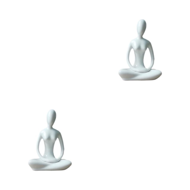 Bewildely Decoración de cerámica para chica de Yoga, simulación moderna de estilo Simple, Color sólido, elegante decoración de adorno para Type2 NO2