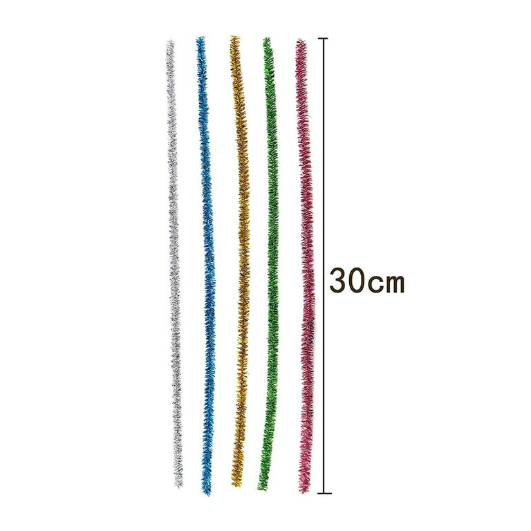 Assorted Glitter Pipe Cleaners 30cm Long, Pack of 40, Tinsel Craft Stems  for Modelling, Christmas Crafts 