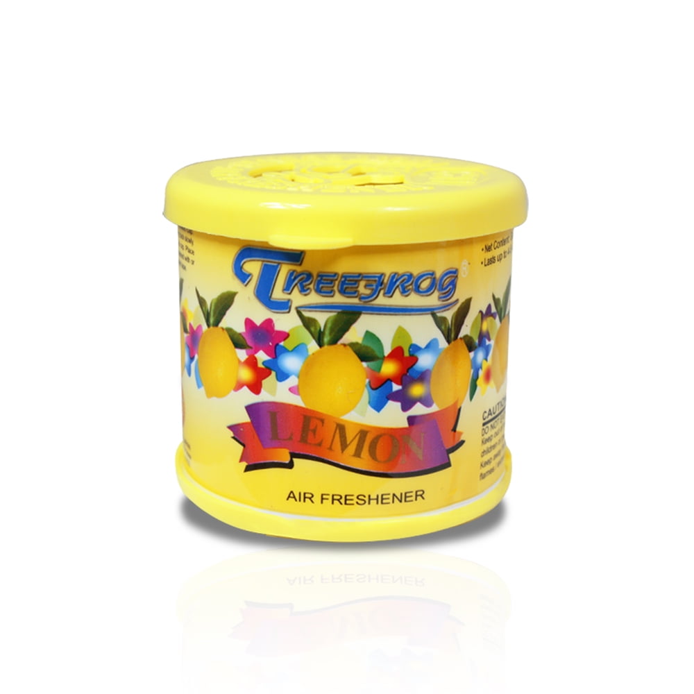 Tree Frog 80g Lemon Scent Car/Auto/Home/Office Round Can Gel Style Air Freshener