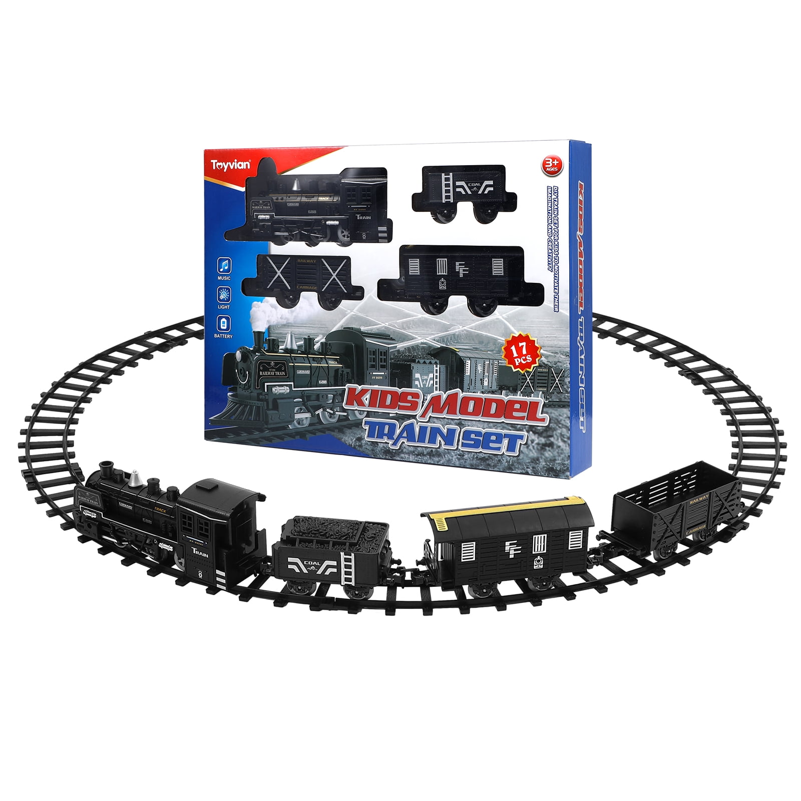 Toyvian 1 Set Motor Steam Locomotiva Trem Freight Modelo Elétrico  Ferroviário Steam Train Set Bateria Comboio Alimentado Com Luz E Sons :  : Brinquedos e Jogos