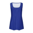 thumbnail image 6 of Timegard Womens Plus Size Tank Top Round Neck Pleated Casual Tunic Top Solid Color Comfy Sleeveless, 6 of 6