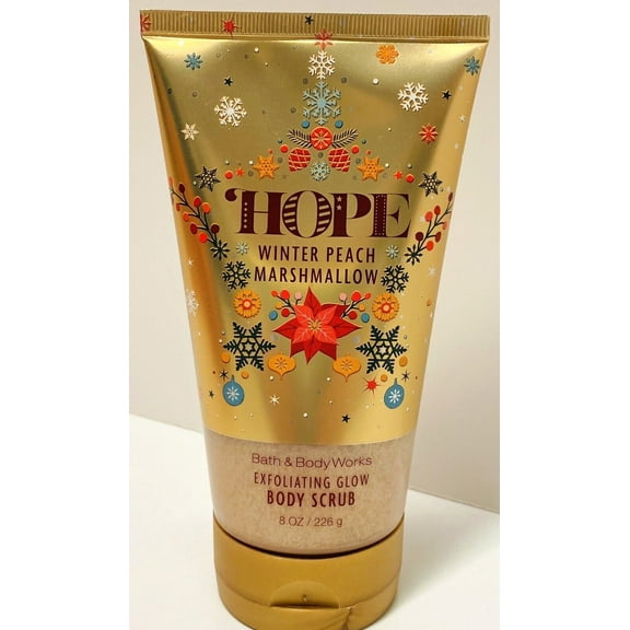Bath & Body Works Winter Peach Marshmallow (Hope) Exfoliating Glow Body Scrub 8 oz