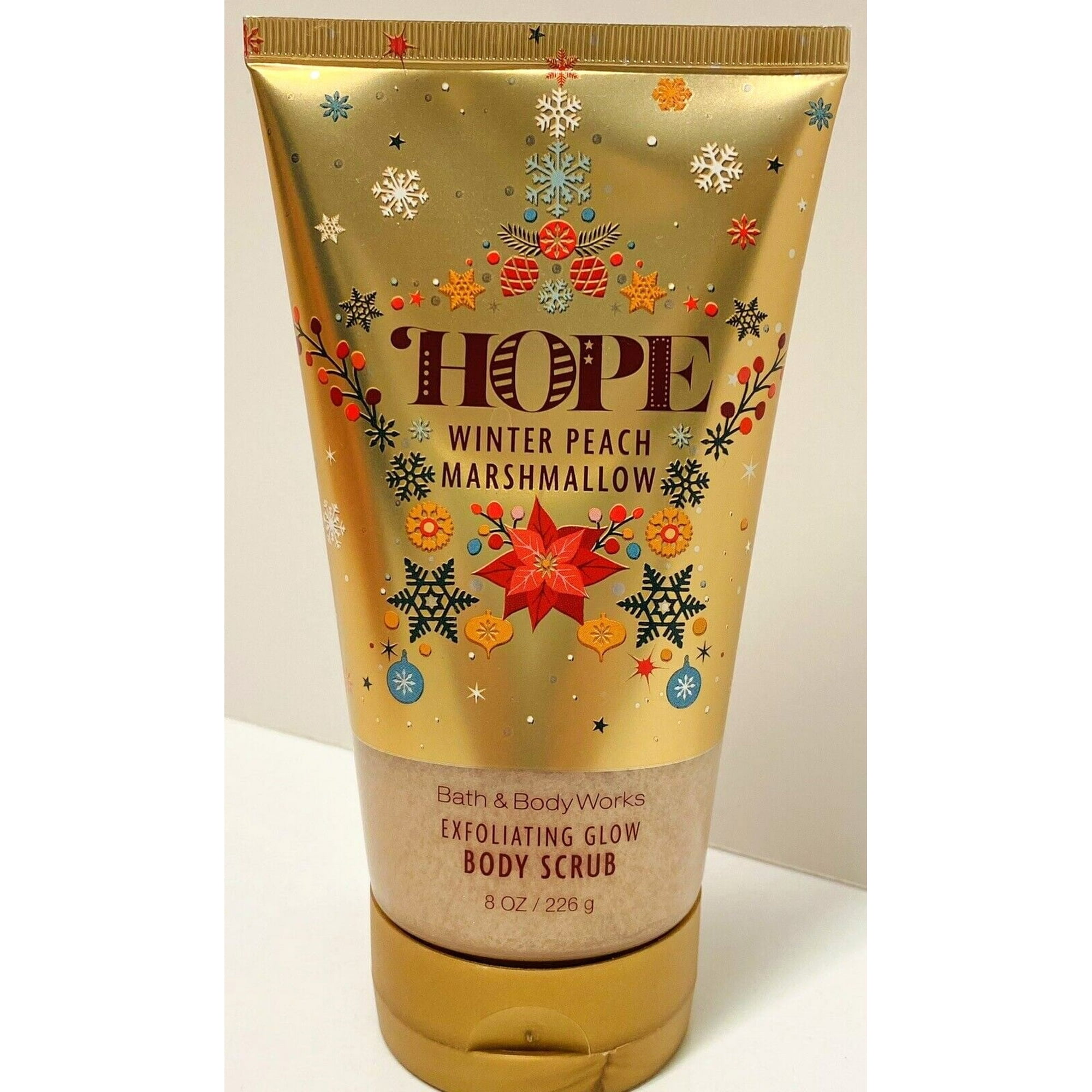 Bath & Body Works Winter Peach Marshmallow (Hope) Exfoliating Glow Body Scrub 8 oz