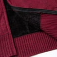 thumbnail image 4 of Donemore Men's Fleece-Lined Thickened Striped Elastic Knit Sweater Hooded Cardigan Jacket with Pockets & Drawstrings, 4 of 7