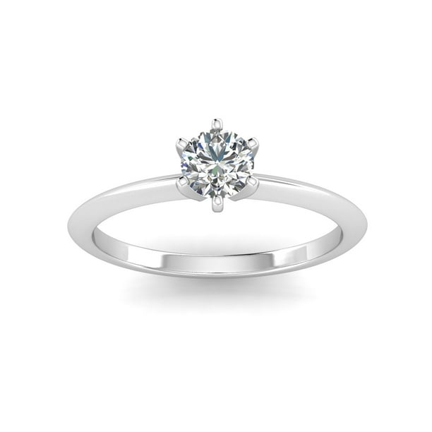 1/2 Carat TW Diamond Solitaire Engagement Ring in 14k White Gold