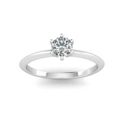 1/2 Carat TW Diamond Solitaire Engagement Ring in 14k White Gold (I1, G-H)