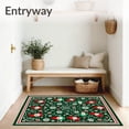 thumbnail image 3 of ODIKA 6'x9' Machine Washable Non-Slip Area Rug, Whimsical Nordic Winter Folklore Entrance High Traffic Rug, Green, 509158, 3 of 7