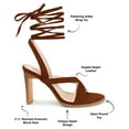 thumbnail image 2 of JOURNEE COLLECTION Womens Brown Ankle Wrap Tie Padded Strappy Adalee Almond Toe Block Heel Lace-Up Heeled Sandal 12 M, 2 of 6