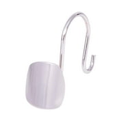 Kenney Abstract Rust-Resistant Metal Double Decorative Shower Curtain Hooks, Set of 12, Brushed Nickel