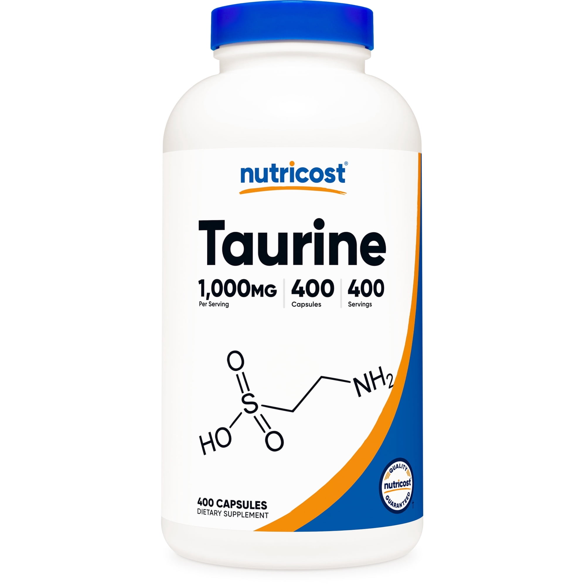 Nutricost Taurine 1000mg, 400 Capsules - Non-GMO & Gluten Free Supplement