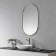 thumbnail image 7 of Ispra 36" Oval Bathroom/Vanity Brushed Gold Aluminum Framed Wall Mirror, 7 of 7