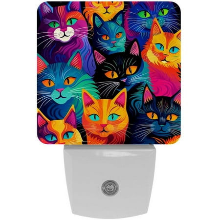 

Cats LED Square Night Lights - Bright Energy-Efficient Luminaires for Tranquil Nights - Set of 2 200 Characters