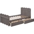 thumbnail image 1 of Veryke Rustic Style Wooden Twin Size Platform Bed Frame with Headboard and Footboard, Gray, 1 of 12