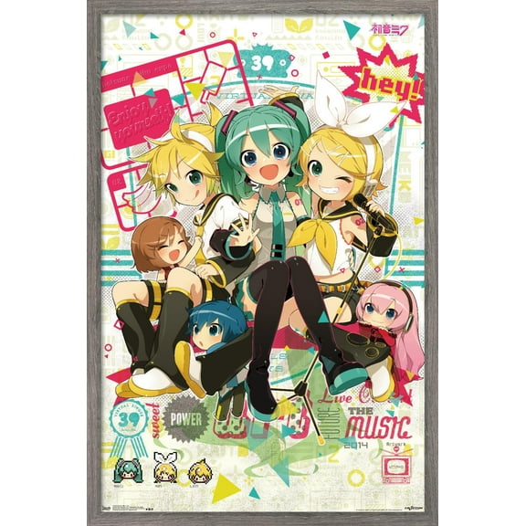 Hatsune Miku - Hey Wall Poster, 22.375" x 34", Framed