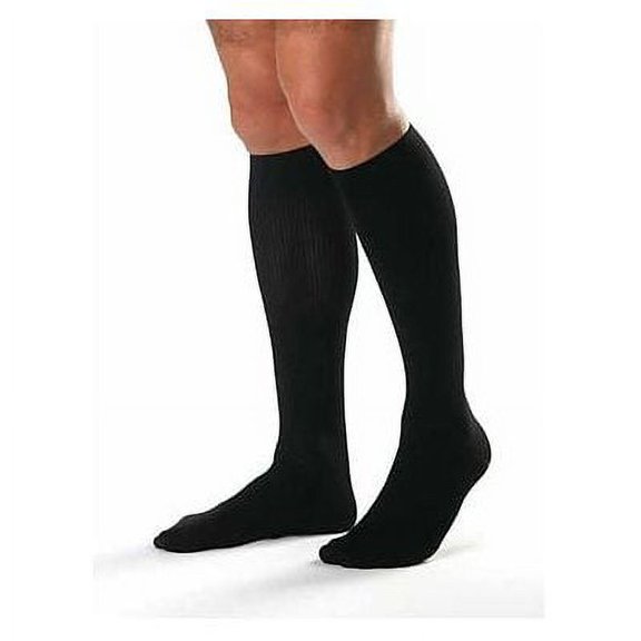 Jobst for Men Open Toe Ribbed 20-30 Knee High Compression Socks Black Medium