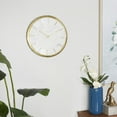 thumbnail image 2 of DecMode 16" Gold Marble Wall Clock with White Face, 2 of 7