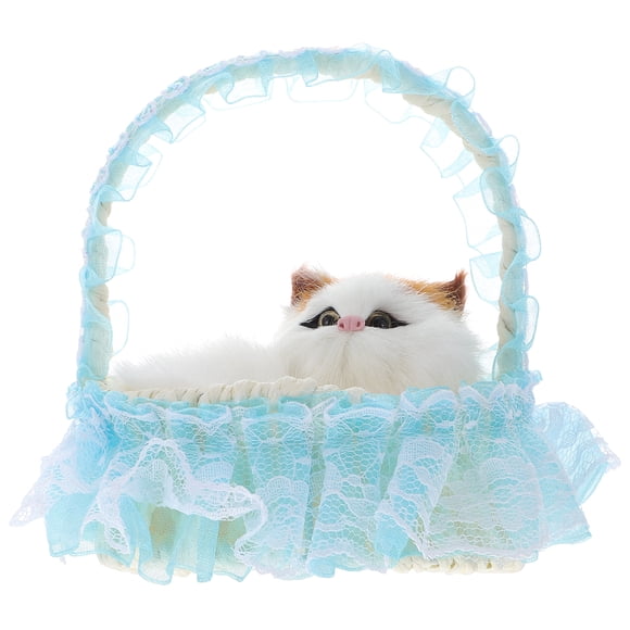 GOOHOCHY 1 set Lace Basking Regalo Basket Basket Fiesta Canasta Castera de gato encantador