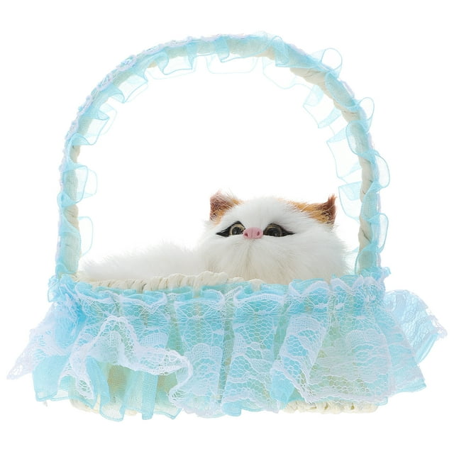 1 juego de cestas de encaje para guardar regalos, cestas para dulces de fiesta, cestas para gatos adorables