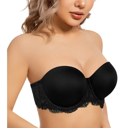 Curyon Women s Strapless Bra Underwire Lace Convertible Multiway Plus Size Bras 38G
