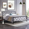 thumbnail image 2 of FOKELYI King Size Metal Bed Frame with Headboard Classic Metal Bed Frame with Bed Storage/No Box Spring Black, 2 of 5