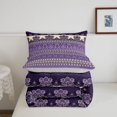 thumbnail image 5 of jejeloiu Rustic Western Damask King Size Comforter Sets For Men Women,Retro Victorian Print Comforters King Size,Purple Beige,Light Gray Reversible,3 Pieces,1 Comforter and 2 Pillowcases, 5 of 7