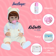 thumbnail image 4 of Muñeca Reborn Lucia 55cm | Vinilo Suave Full Body | Overol Beige | Kit Completo, 4 of 4