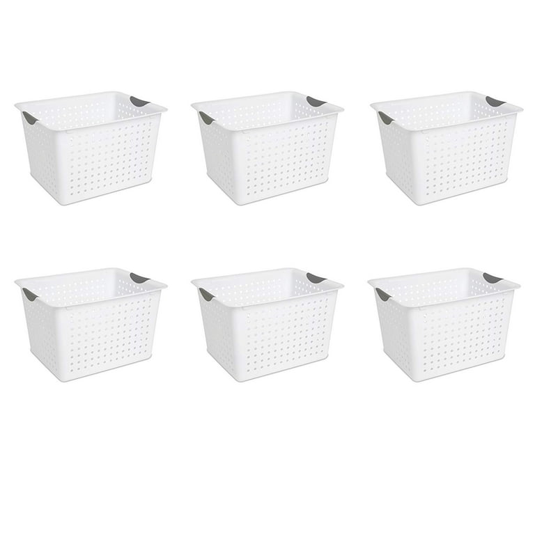 Sterilite Deep Ultra Plastic Storage Bin Baskets with Handles