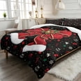 thumbnail image 2 of Yspwyqan Christmas Santa Bow Bedding Set Full, Black Xmas Holiday Bed Sets Comforter with 2 Pillow Shams, Soft Breathable Bedding for Bedroom Guest Room Decor, 2 of 7
