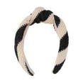 thumbnail image 4 of Unique Bargains 1 Pc Exquisite Pinstripe Straw Headband Black Beige, 4 of 6