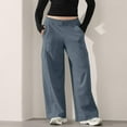 thumbnail image 2 of Bovemsi Casual Pants for Women Wide Leg Sweatpants Baggy Cargo Plus Size Straight Sweatpant With Pockets Y2K Beach Trousers, 2 of 7
