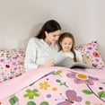 thumbnail image 4 of Feelyou Cartoon Butterfly Animal Bedding Comforter Set 7pcs, Girly Pink Floral Flower Queen Bedding Sets, Teens Kids Boys Girls Reversible Queen Sheet Sets, Luxury Bedroom Decor, 4 of 8